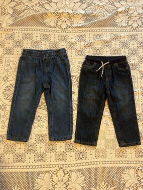Lot of 2 baby boy 24 mo jeans carters and vintage wrangler medium and dark wash